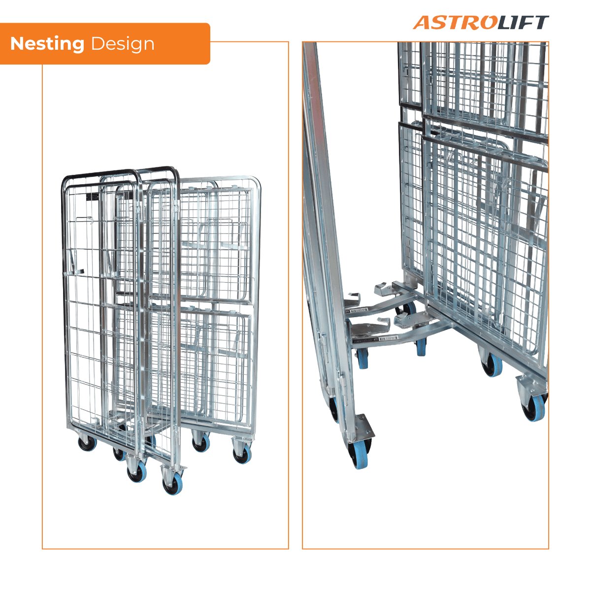 Buy Cage Trolley (Dual Door - Nest in Cage Trolley from Astrolift NZ